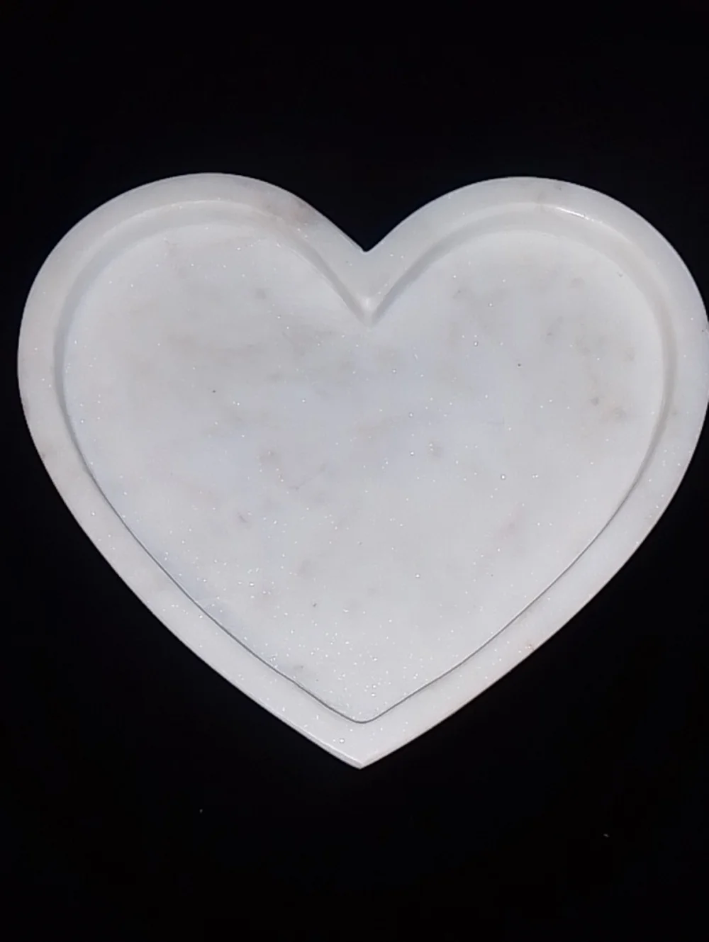 White Heart Marble Tray